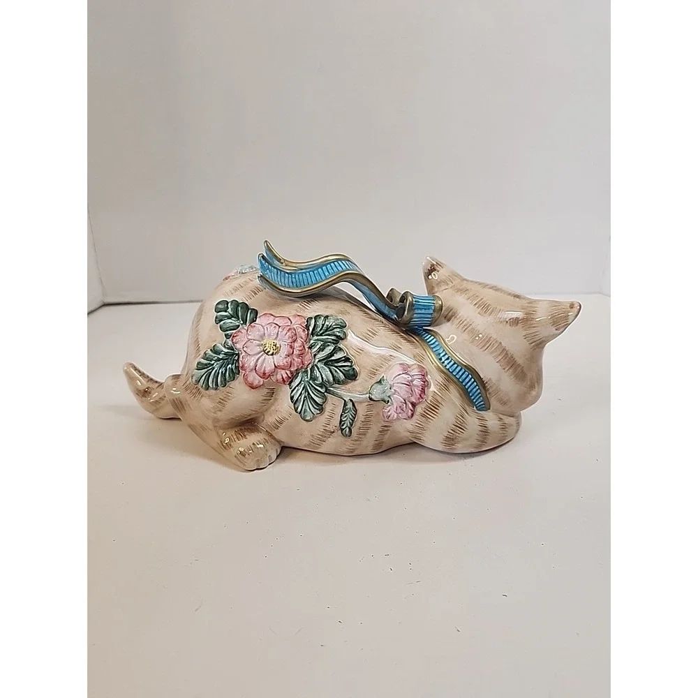 Fitz & Floyd Handcrafted Kitten Kaboodle Porcelain Bank
